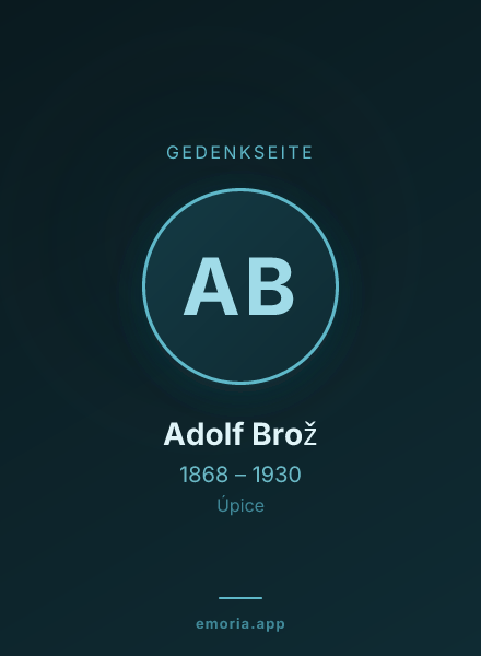 Gedenkportrait von Adolf Brož