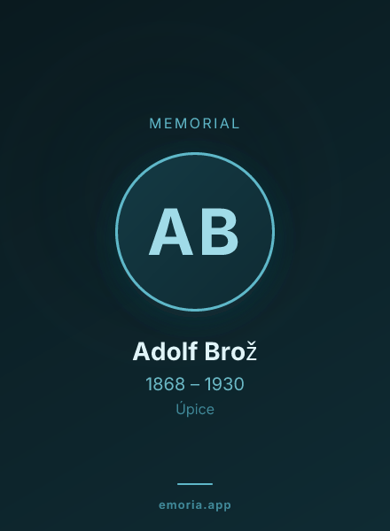 Memorial portrait of Adolf Brož