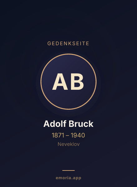 Gedenkportrait von Adolf Bruck