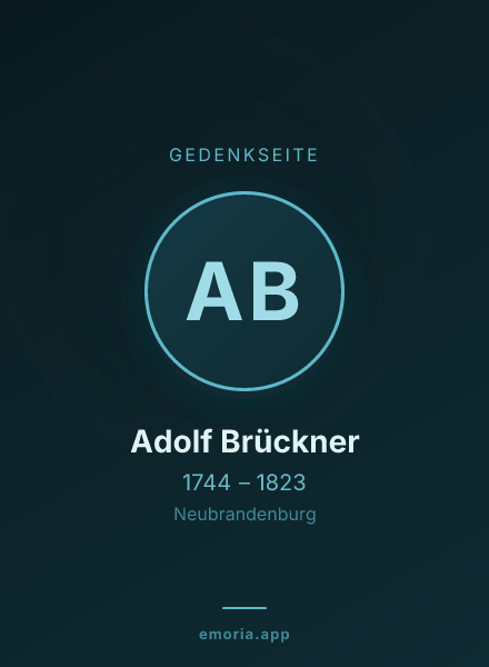 Gedenkportrait von Adolf Brückner