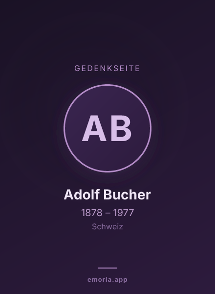 Gedenkportrait von Adolf Bucher
