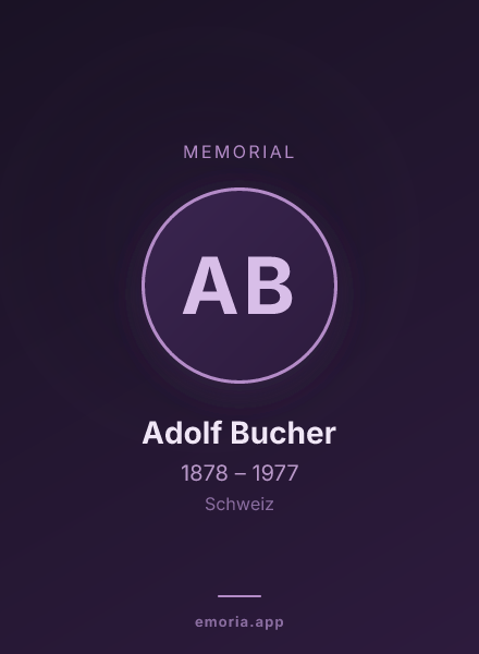 Memorial portrait of Adolf Bucher
