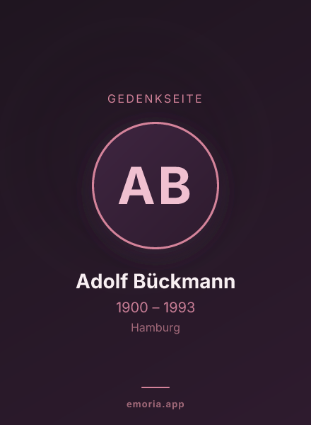 Gedenkportrait von Adolf Bückmann