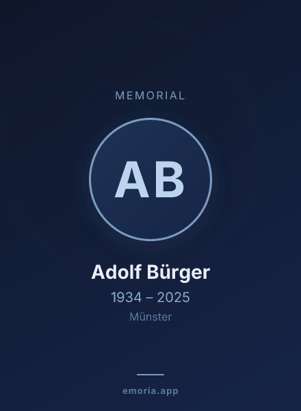 Memorial portrait of Adolf Bürger