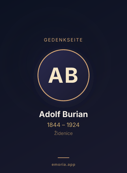 Gedenkportrait von Adolf Burian