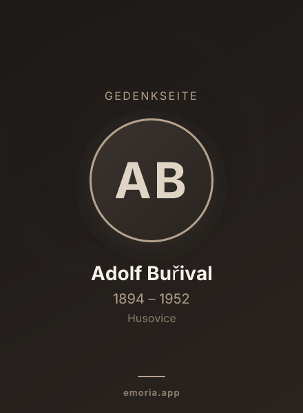 Gedenkportrait von Adolf Buřival