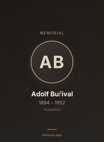 Memorial portrait of Adolf Buřival