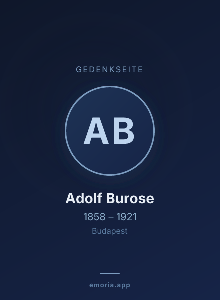 Gedenkportrait von Adolf Burose