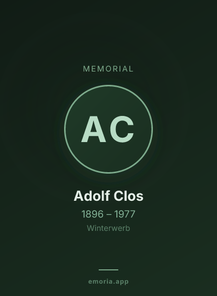 Memorial portrait of Adolf Clos