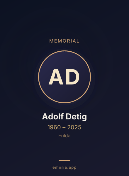 Memorial portrait of Adolf Detig