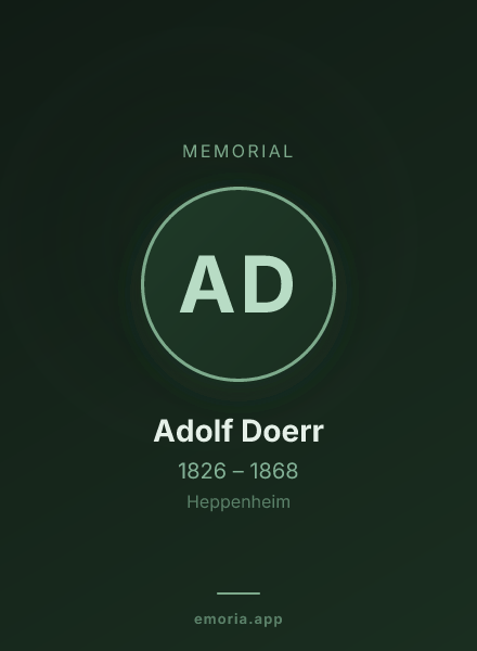 Memorial portrait of Adolf Doerr