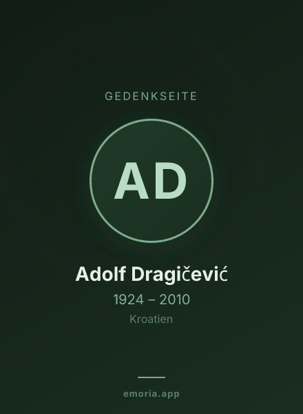 Gedenkportrait von Adolf Dragičević