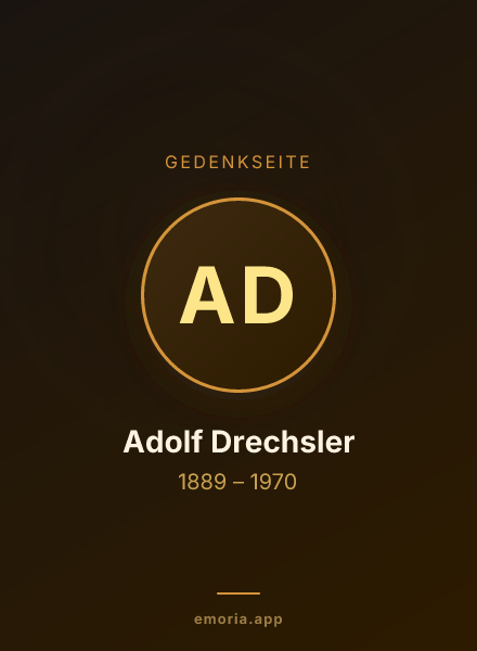 Gedenkportrait von Adolf Drechsler