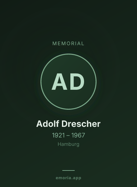 Memorial portrait of Adolf Drescher