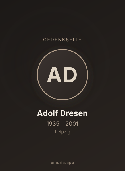 Gedenkportrait von Adolf Dresen