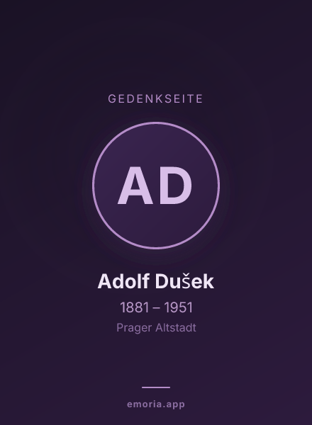 Gedenkportrait von Adolf Dušek