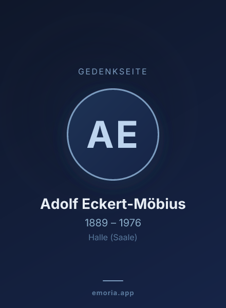 Gedenkportrait von Adolf Eckert-Möbius