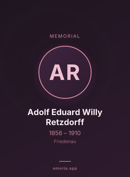 Memorial portrait of Adolf Eduard Willy Retzdorff