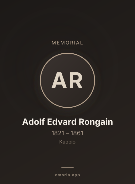 Memorial portrait of Adolf Edvard Rongain