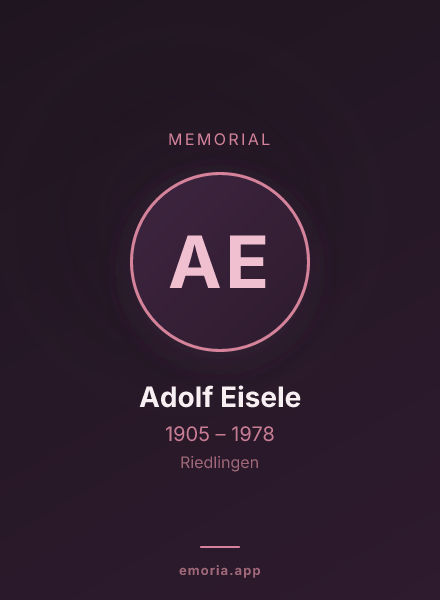 Memorial portrait of Adolf Eisele