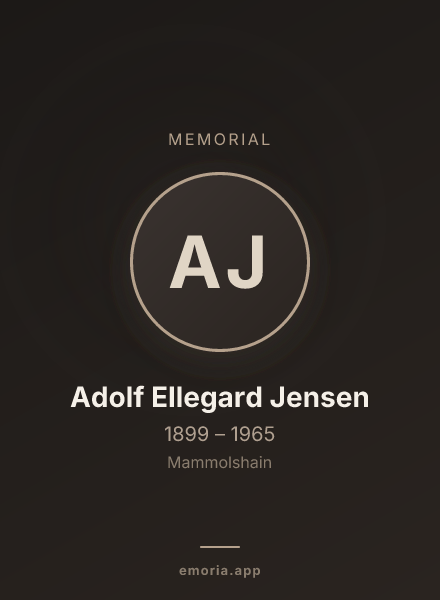 Memorial portrait of Adolf Ellegard Jensen