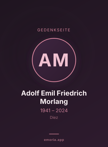 Gedenkportrait von Adolf Emil Friedrich Morlang