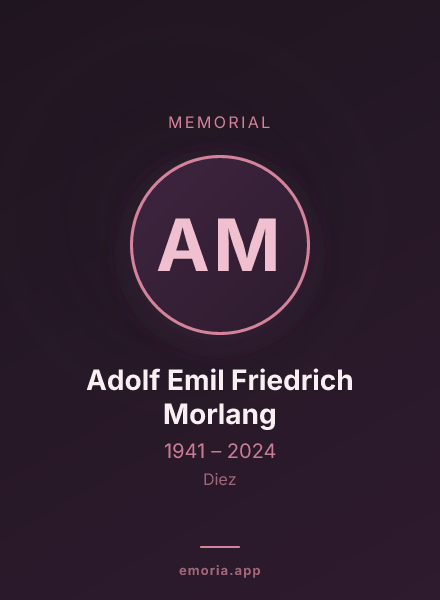 Memorial portrait of Adolf Emil Friedrich Morlang