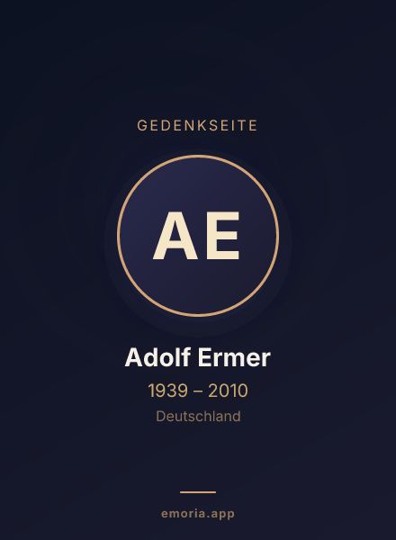 Gedenkportrait von Adolf Ermer