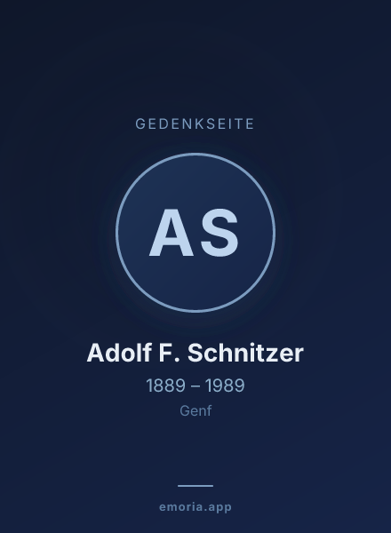 Gedenkportrait von Adolf F. Schnitzer