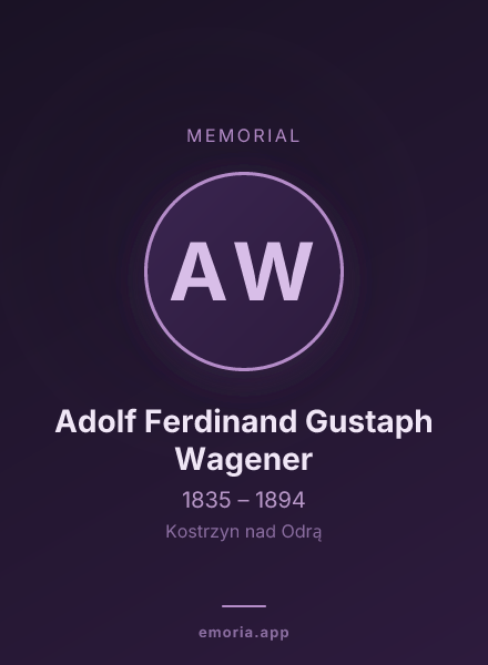 Memorial portrait of Adolf Ferdinand Gustaph Wagener