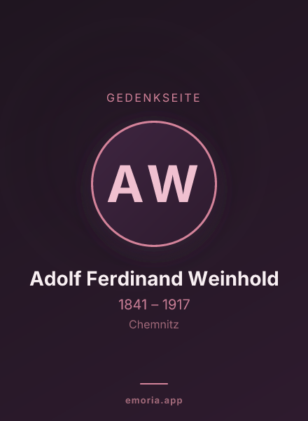 Gedenkportrait von Adolf Ferdinand Weinhold
