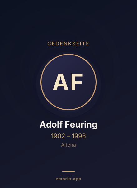 Gedenkportrait von Adolf Feuring