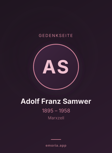 Gedenkportrait von Adolf Franz Samwer