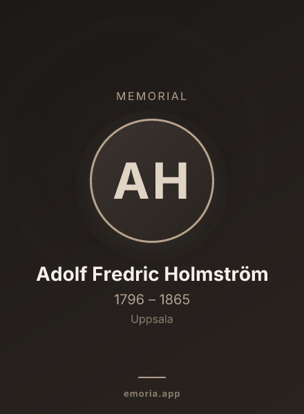 Memorial portrait of Adolf Fredric Holmström
