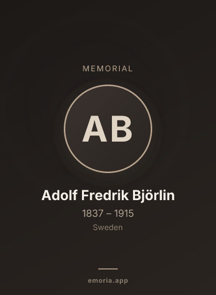 Memorial portrait of Adolf Fredrik Björlin