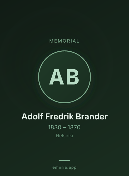 Memorial portrait of Adolf Fredrik Brander