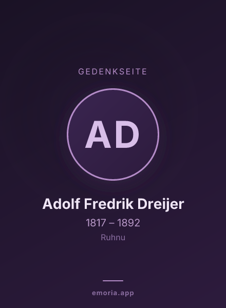 Gedenkportrait von Adolf Fredrik Dreijer