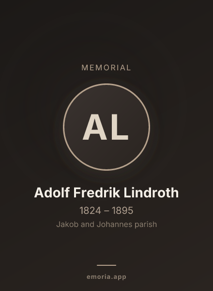 Memorial portrait of Adolf Fredrik Lindroth