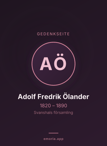 Gedenkportrait von Adolf Fredrik Ölander
