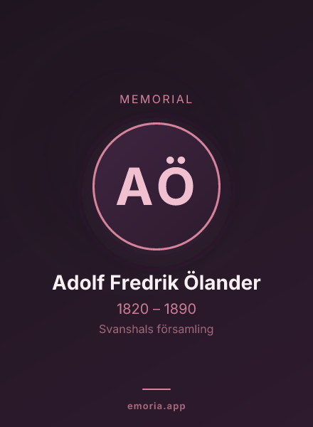Memorial portrait of Adolf Fredrik Ölander