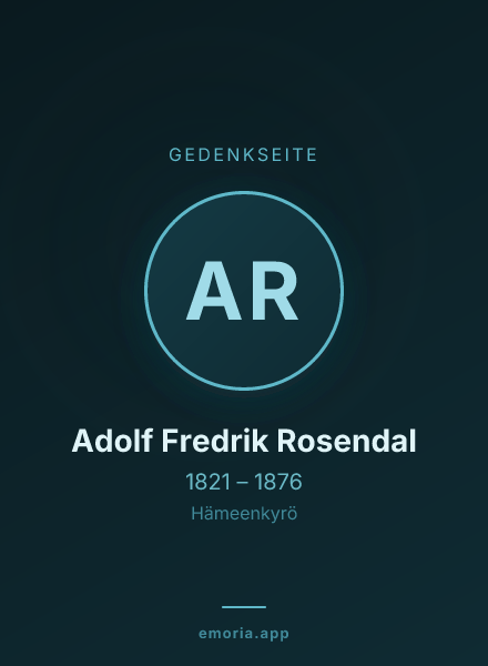 Gedenkportrait von Adolf Fredrik Rosendal