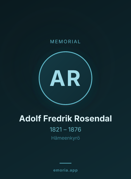 Memorial portrait of Adolf Fredrik Rosendal