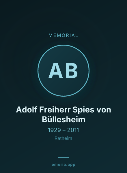 Memorial portrait of Adolf Freiherr Spies von Büllesheim