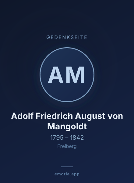 Gedenkportrait von Adolf Friedrich August von Mangoldt