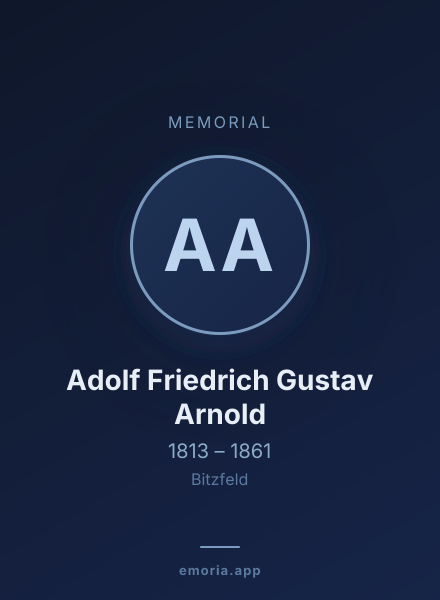 Memorial portrait of Adolf Friedrich Gustav Arnold