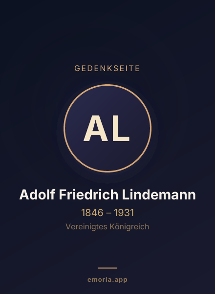Gedenkportrait von Adolf Friedrich Lindemann