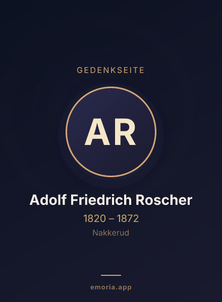 Gedenkportrait von Adolf Friedrich Roscher