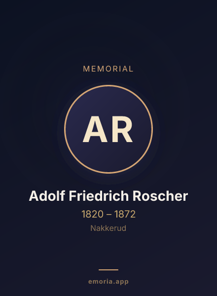 Memorial portrait of Adolf Friedrich Roscher