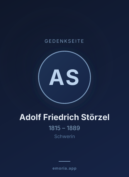 Gedenkportrait von Adolf Friedrich Störzel