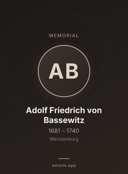 Memorial portrait of Adolf Friedrich von Bassewitz